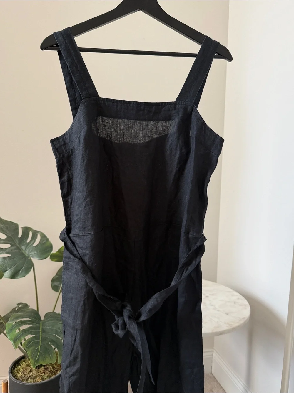 Quince European Linen Square Neck Jumpsuit Size M NWT